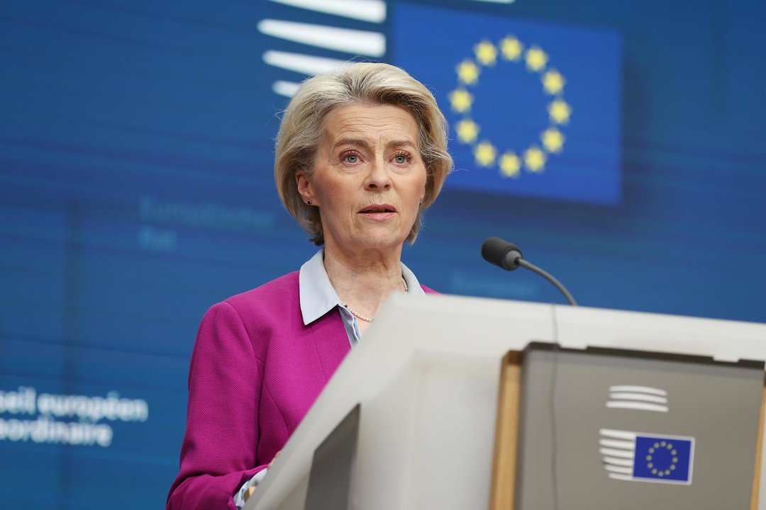 BRUSSELS, Feb. 3, 2024  -- European Commission President Ursula von der Leyen attends a press conference during a special European Union (EU) summit in Brussels, Belgium, Feb. 1, 2024. TO GO WITH "World Insights: Divisions within EU intensify following struggles to pass fresh Ukraine aid deal",Image: 843016538, License: Rights-managed, Restrictions: , Model Release: no, Credit line: Zhao Dingzhe / Xinhua News / ContactoPhoto