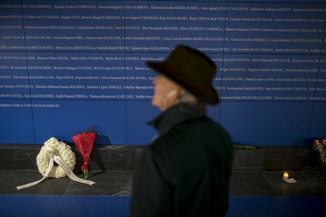 March 11, 2024, Madrid, Spain: A man stands in front of the monument to the victims of the train bombing inside the Atocha train station in Madrid, during the 20th anniversary of the terrorist attack. On March 11, 2004, several terrorist attacks occurred in Madrid, leaving 193 people dead and around 2,000 injured.,Image: 855921328, License: Rights-managed, Restrictions: , Model Release: no, Credit line: Luis Soto / Zuma Press / ContactoPhoto
