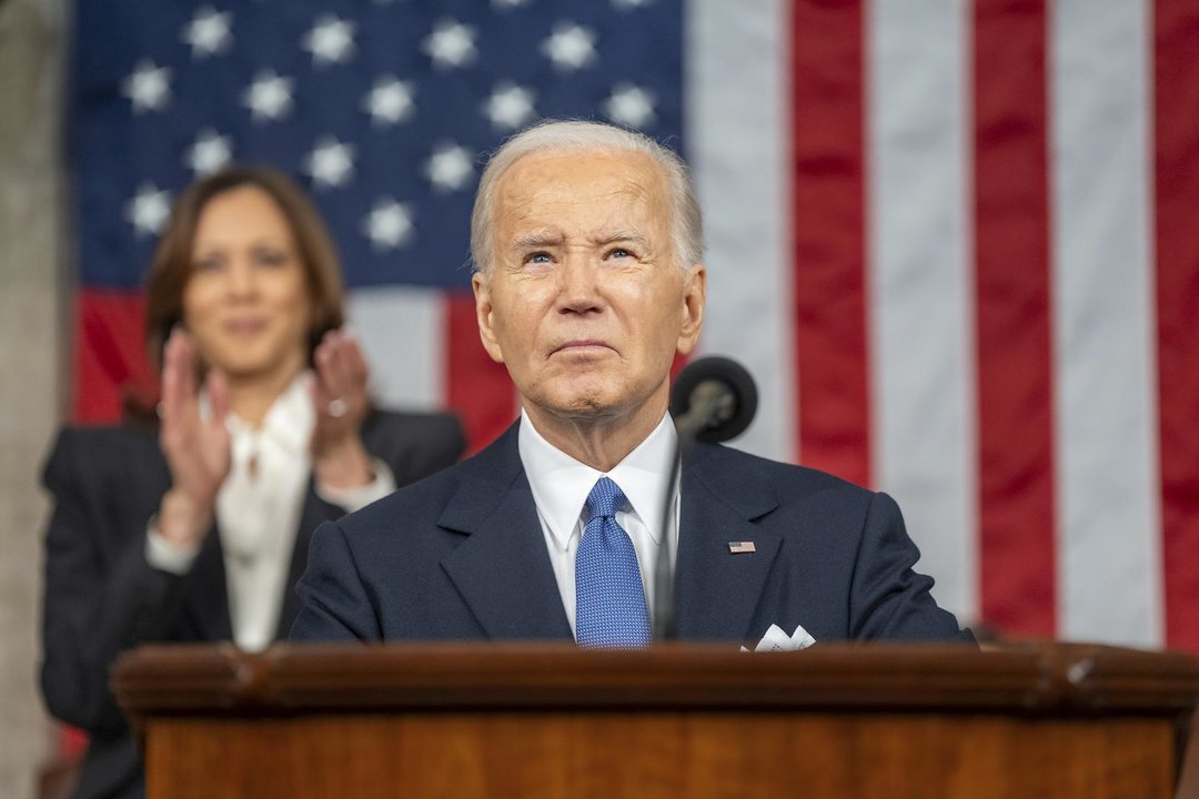 March 7, 2024, Washington, Dc, United States of America: U.S President Joe Biden delivers the State of the Union address to a joint session of Congress on Capitol Hill, March 7, 2024 in Washington, D.C.,Image: 855003334, License: Rights-managed, Restrictions: , Model Release: no, Credit line: Adam Schultz/White House / Zuma Press / ContactoPhoto