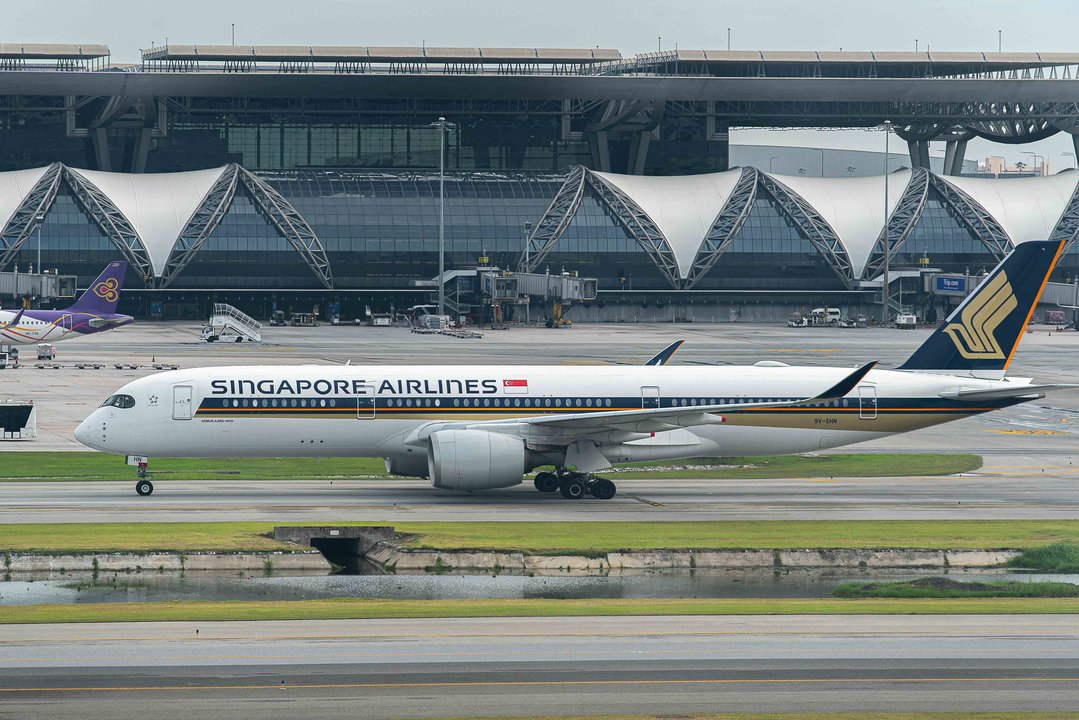 September 29, 2023, Samut Prakarn, Thailand: A Singapore Airlines plane seen outside the SAT-1 terminal at the Suvarnabhumi International Airport in Samut Prakarn. The SAT-1 terminal at the Suvarnabhumi International Airport have a soft opening on September 29, 2023 aims to boost the airport's capacity from 45 million to 60 million yearly.,Image: 809447702, License: Rights-managed, Restrictions: , Model Release: no, Credit line: Peerapon Boonyakiat / Zuma Press / ContactoPhoto