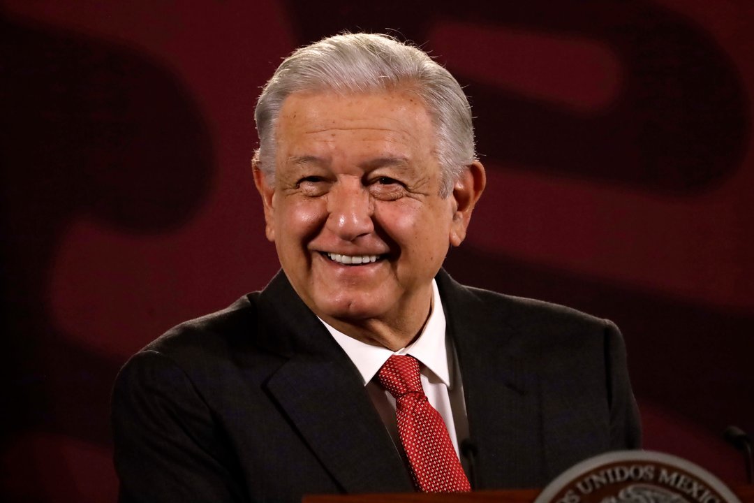 May 2, 2024, Mexico City, Mexico: Mexican President, Andres Manuel Lopez Obrador, speaks about the  immigration policy in collaboration with the U.S. government during  a press conference  at the National Palace in Mexico City.,Image: 869732969, License: Rights-managed, Restrictions: , Model Release: no, Credit line: Luis Barron / Zuma Press / ContactoPhoto