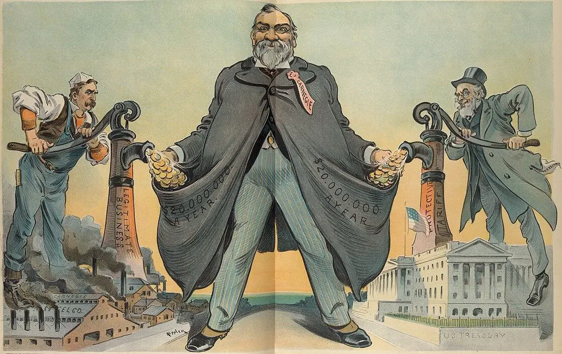 Caricatura de Andrew Carnegie, 1900. (Udo J. Keppler  Wikimedia Commons)