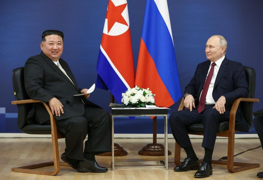 Vladimir Putin y Kim Jong-un en Pyongyang — X (Twitter)