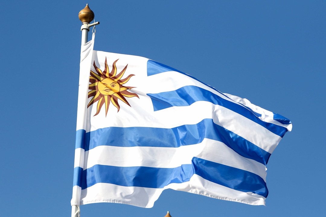 June 9, 2024, Saint Petersburg, Russia: The flag of the Eastern Republic of Uruguay seen in the gallery of flags of the participating countries in the framework of St. Petersburg International Economic Forum 2024,Image: 882233623, License: Rights-managed, Restrictions: , Model Release: no, Credit line: Maksim Konstantinov / Zuma Press / ContactoPhoto