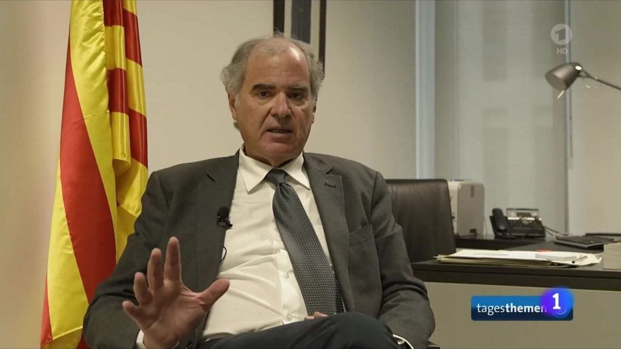 El juez Joaquín Aguirre durante una entrevista en la televisión alemana — RTVE