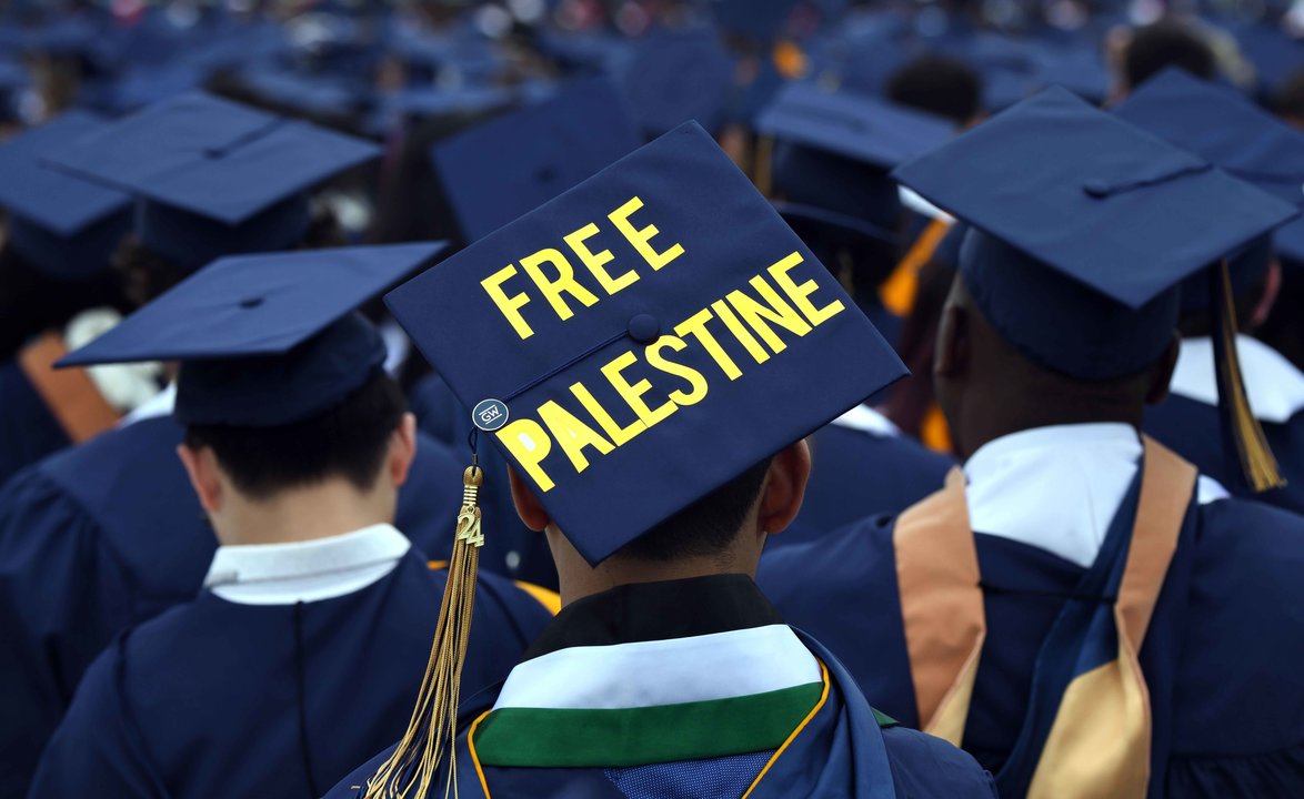 Estudiantes de la George Washington University protestan contra el genocidio en Gaza — Carol Guzy / Zuma Press / ContactoPhoto