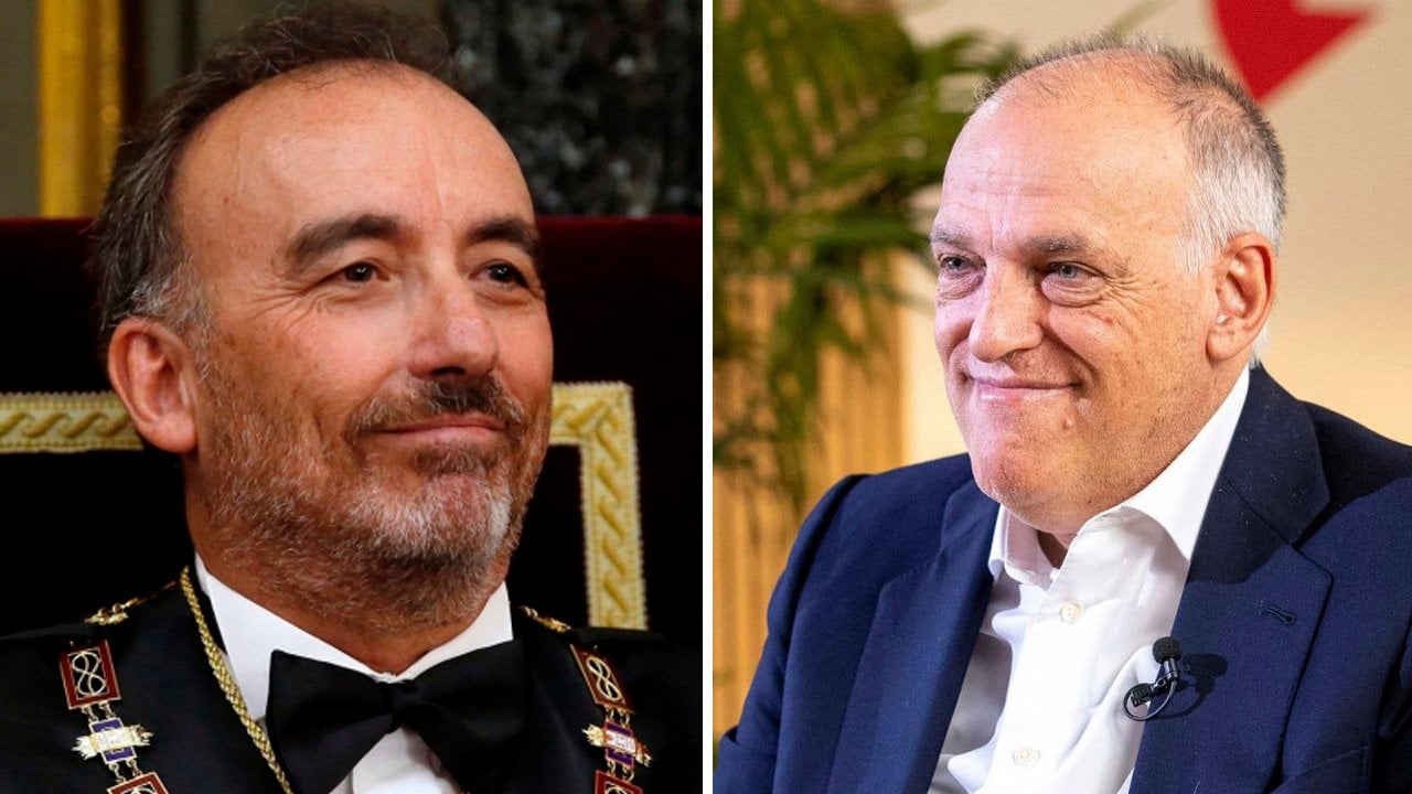 Manuel Marchena, presidente de la Sala Segunda del Tribunal Supremo y Javier Tebas, presidente de la Liga