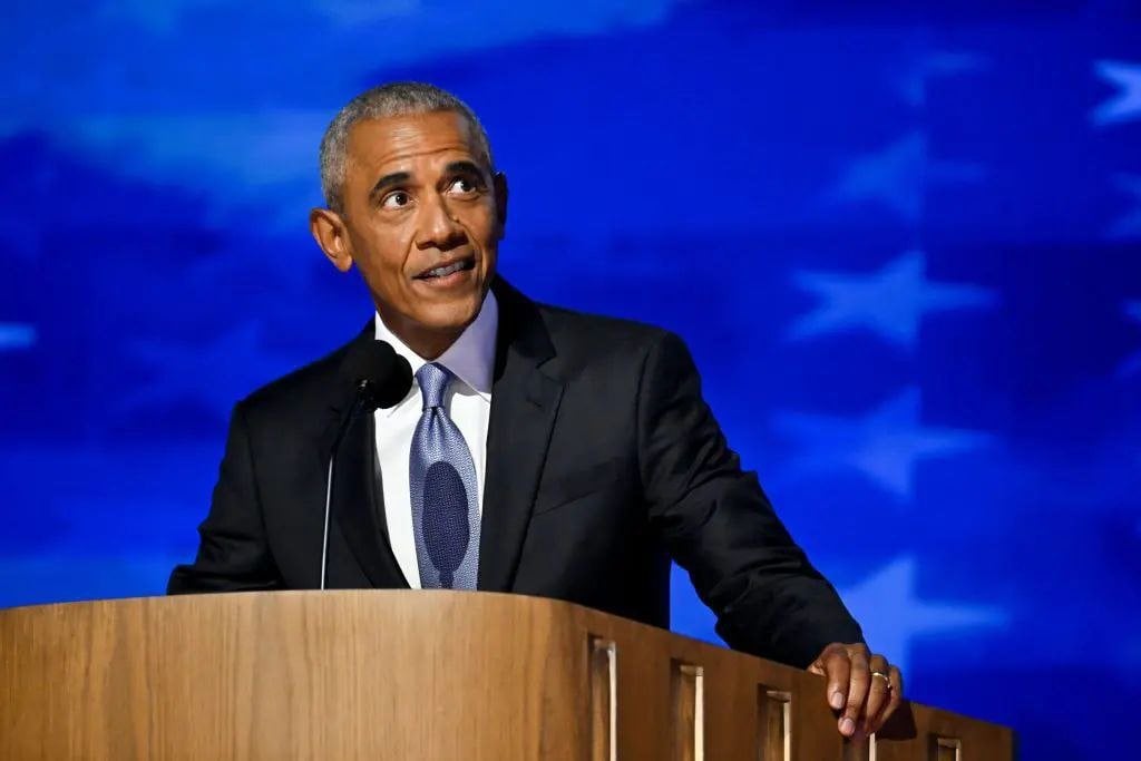 Barack Obama durante su discurso en la Convención Nacional Demócrata en Chicago — Jacobin