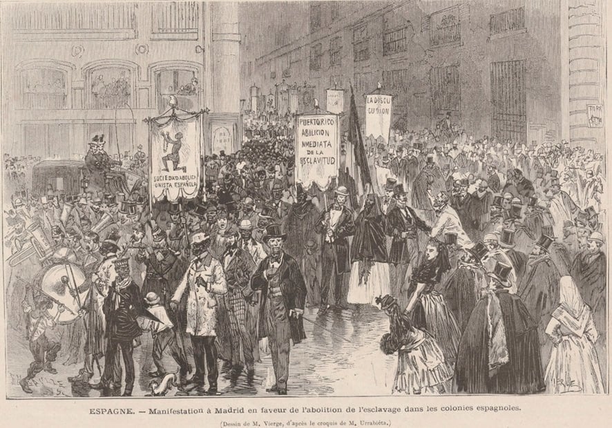 Manifestación del 10 de enero de 1873 en Madrid — Le Monde Ilustré — Biblioteca Nacional de Francia