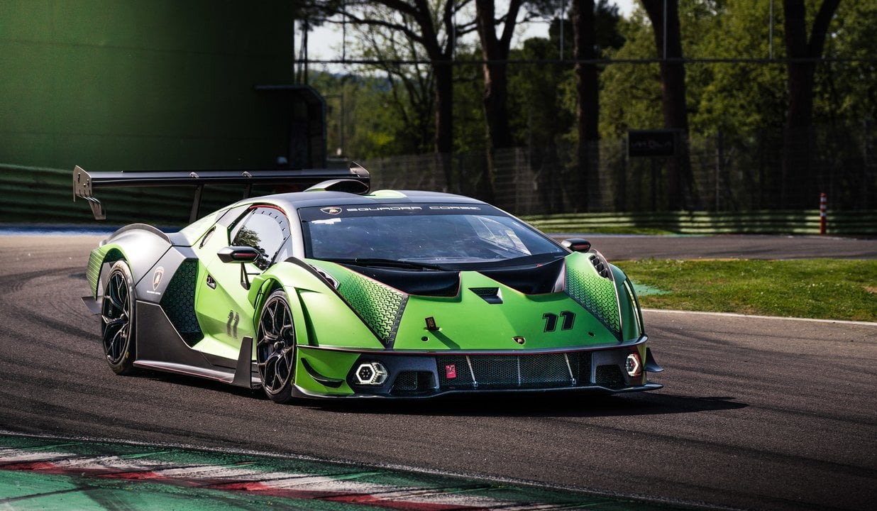 Lamborghini Essenza SCV12  No. 4 at the Gresini curve during the free practice at the Enzo e Dino Ferrari international racetrack of Imola for the Lamborghini Arena 2024
Luca Martini / Zuma Press / ContactoPhoto