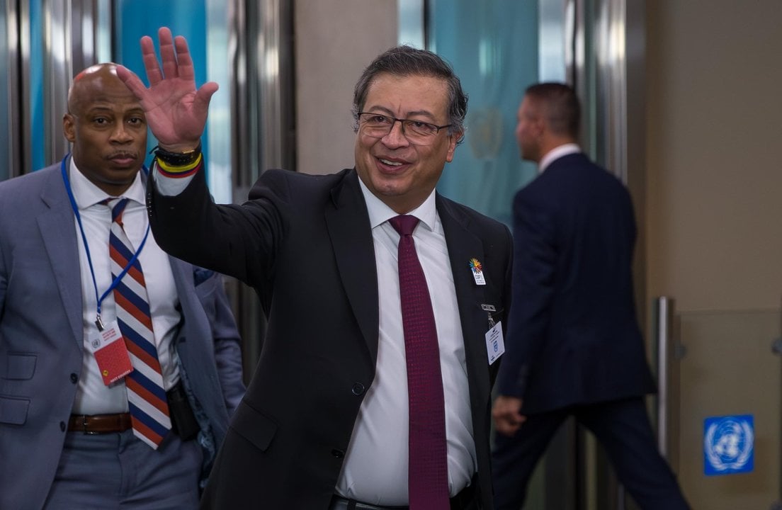 Colombian President Gustavo Petro arrives for the opening of the United Nations General Assembly in New York, United States, on Tuesday, 24. Vanessa Carvalho / Zuma Press / ContactoPhoto